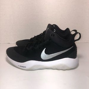 Nike Zoom Rev TB Mens Black Metalic Silver Basketball Shoe Mens 8
